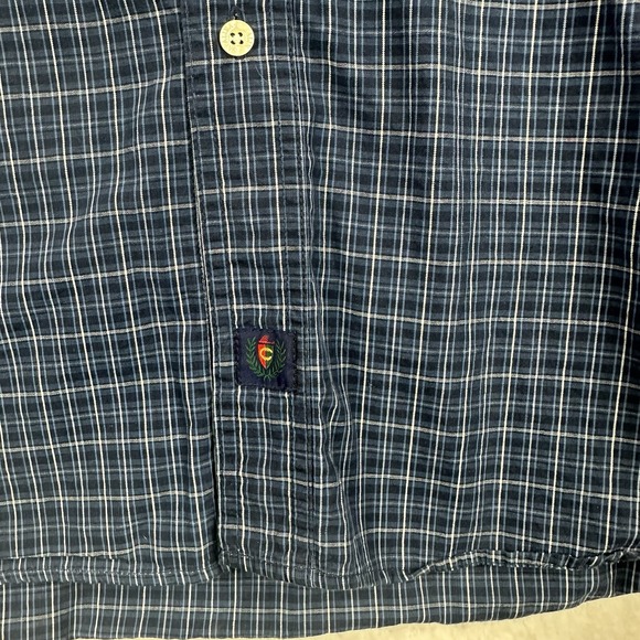 Catalina Shirt Men XL Short Sleeve‎ Navy Blue Button Down Plaid Retro Preppy - Picture 5 of 11